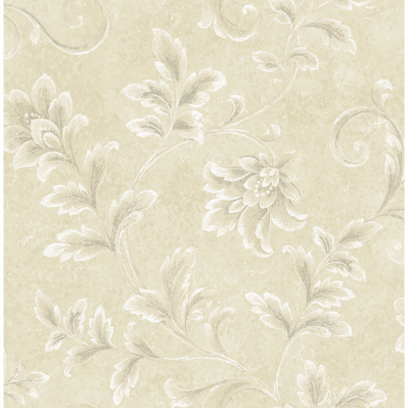 Papier peint à motif floral parabole métallique Seabrook Designs, Parchemin métallique