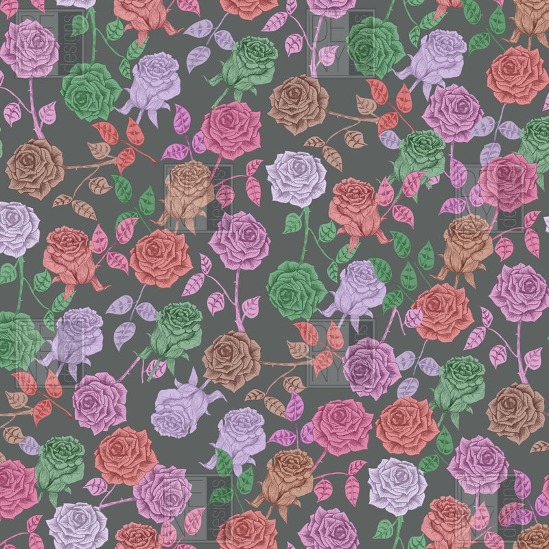 Rideau de douche simple roses, Roses anciennes
