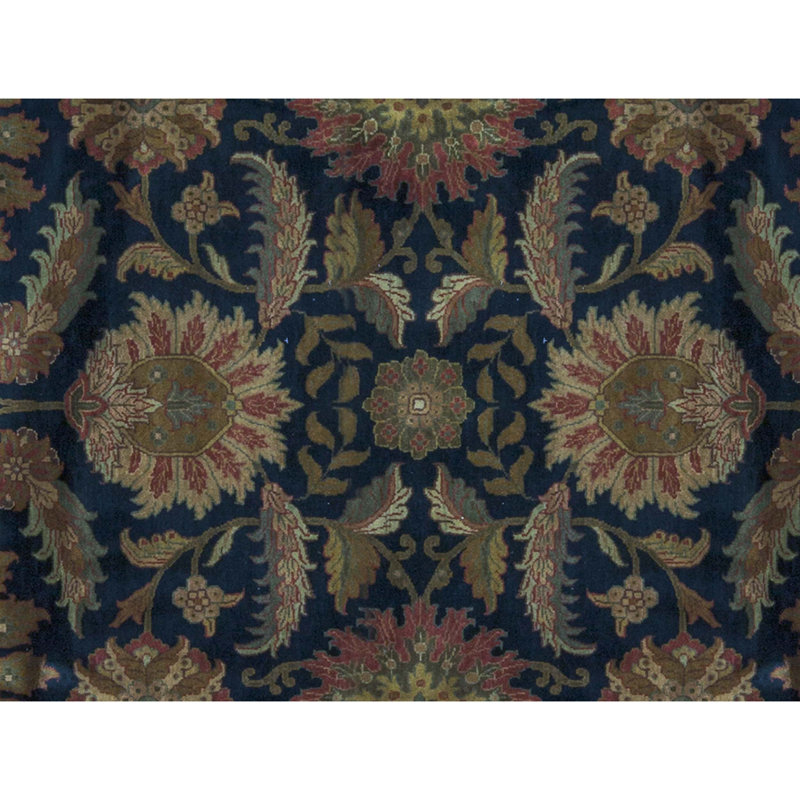 Wool Oriental Area Rug in Blue/Rust/Brown