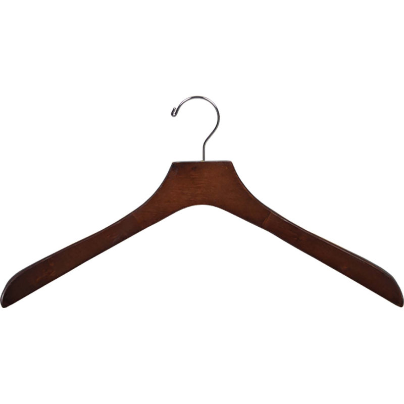 Cintre pour manteau en bois, 12, Noyer / Chrome