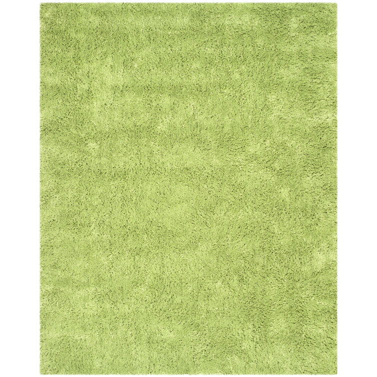 Assar Solid Colour Handmade Tufted Polyester Area Rug in Lime