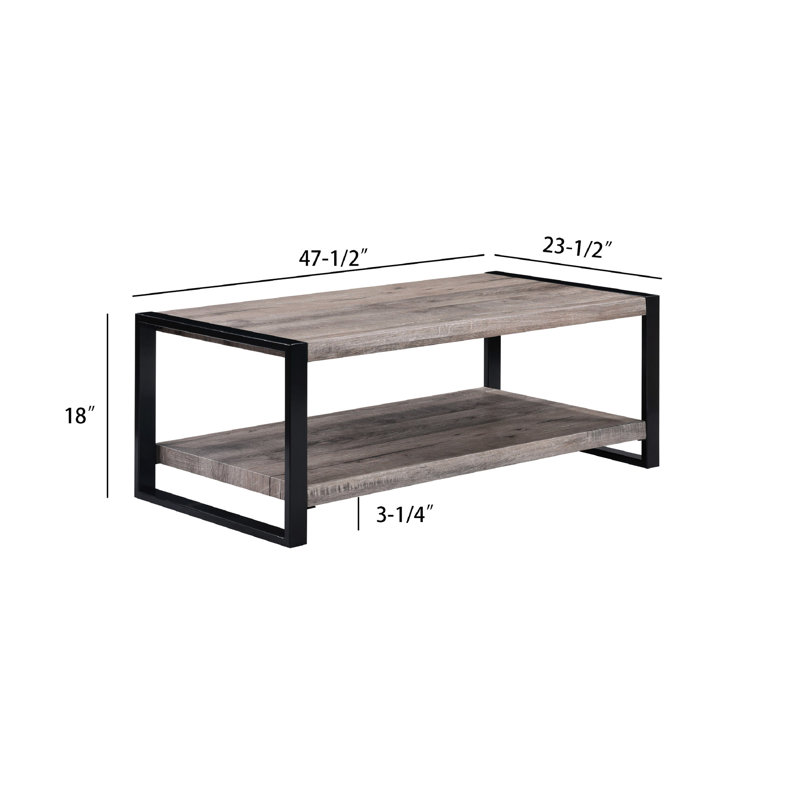 Table basse rustique brune avec espace de rangement, mobilier rectangulaire en bois pour tablette, salon élégant