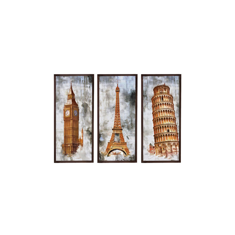 Peinture décorative en panneau de fibres à densité moyenne (3 pièces)