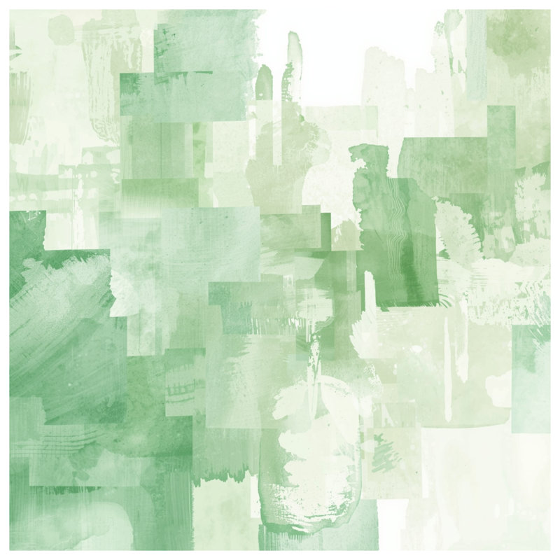 Tapis de bain Green Abstract Blocks, L 34 po x L 21 po
