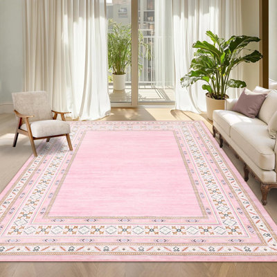 Tapis lavable moderne en simili laine avec envers antidérapant