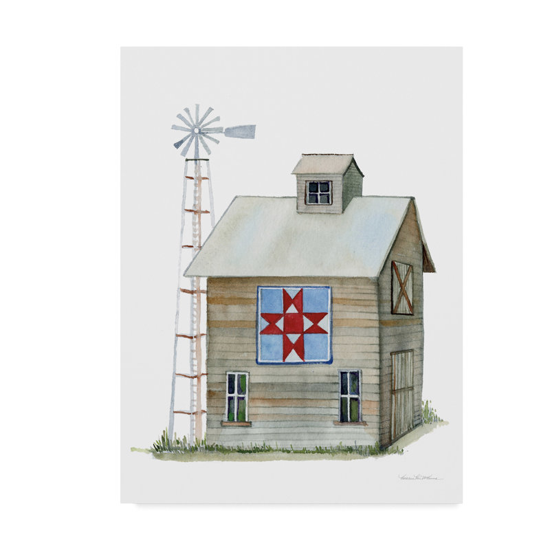 'Life on the Farm Barn Element III' Acrylic Painting Print on Wrapped Canvas, 19" H x 14" W x 2" D