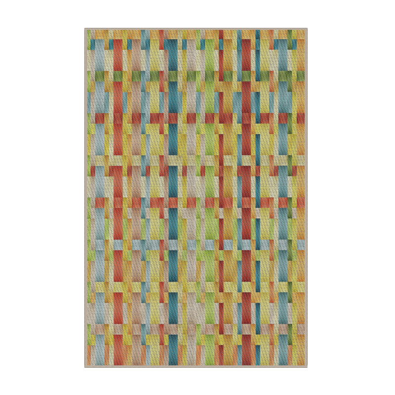 Tapis noir/beige à motifs, Rectangle 5 pi x 8 pi