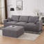 Canapé modulaire en forme de U de 113 po, canapé-lit à 4 places, rembourré par compression, sans assemblage, mousse complète pour un salon confortable beige + velours côtelé modulaire pratique-6904312