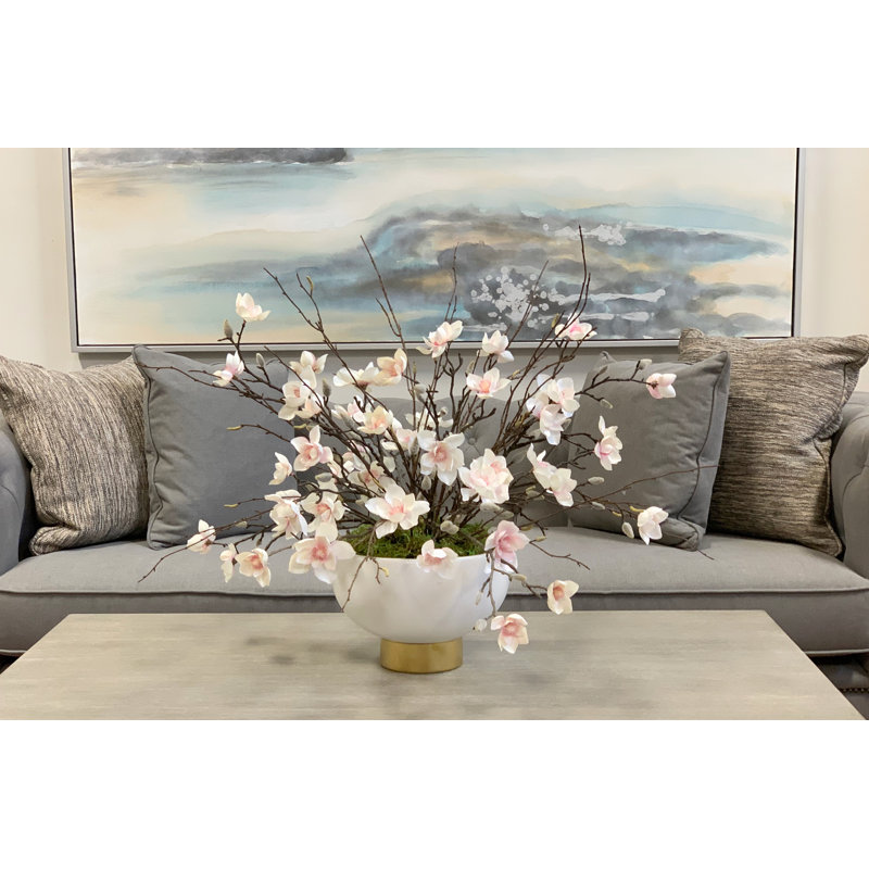 Butterfly Magnolia In A Ceramic Round Vase