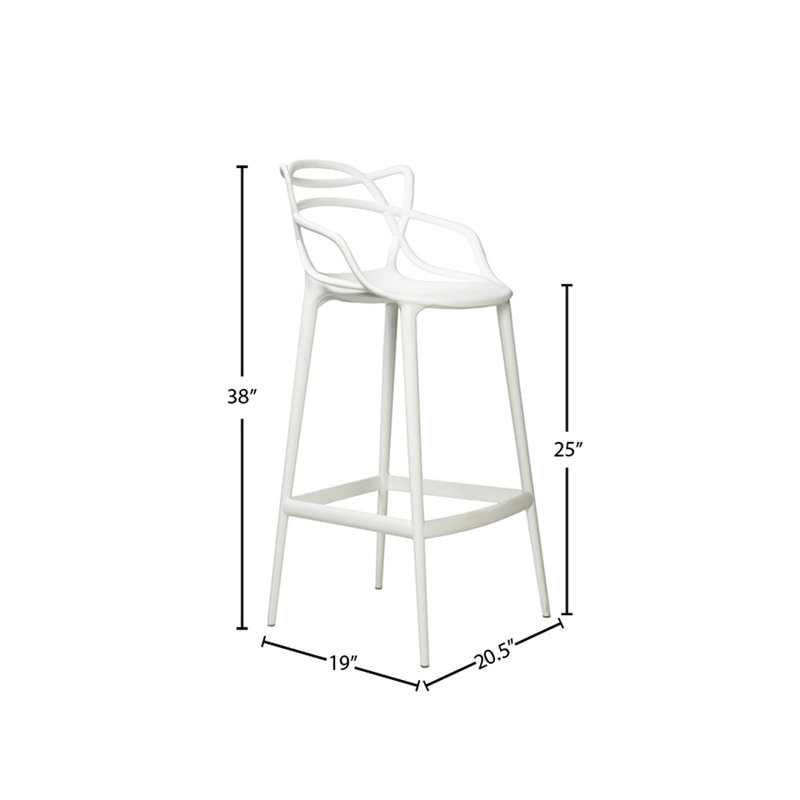 Tabouret de comptoir 25 po intérieur / extérieur, Blanc