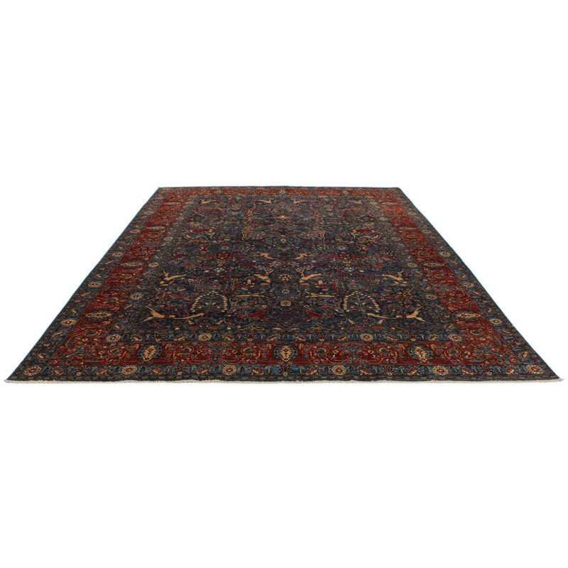 9x12 Blue and Rust Anatolian Traditional Rug