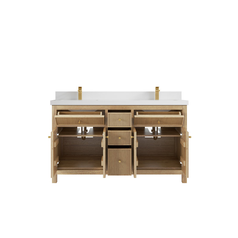Ensemble de meuble-lavabo double 60 po Sonoma, Blanc