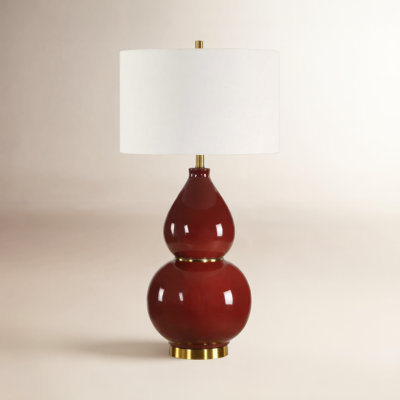  Gourd Burgundy Table Lamp
