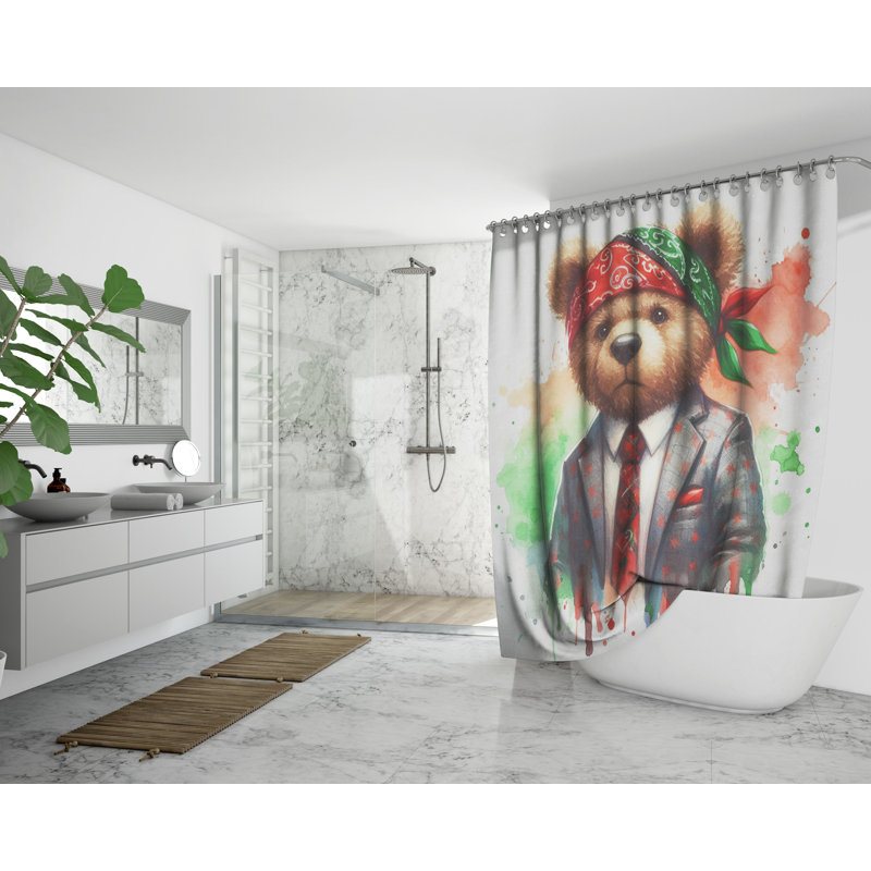 Rideau de douche abstrait avec doublure Cajuste