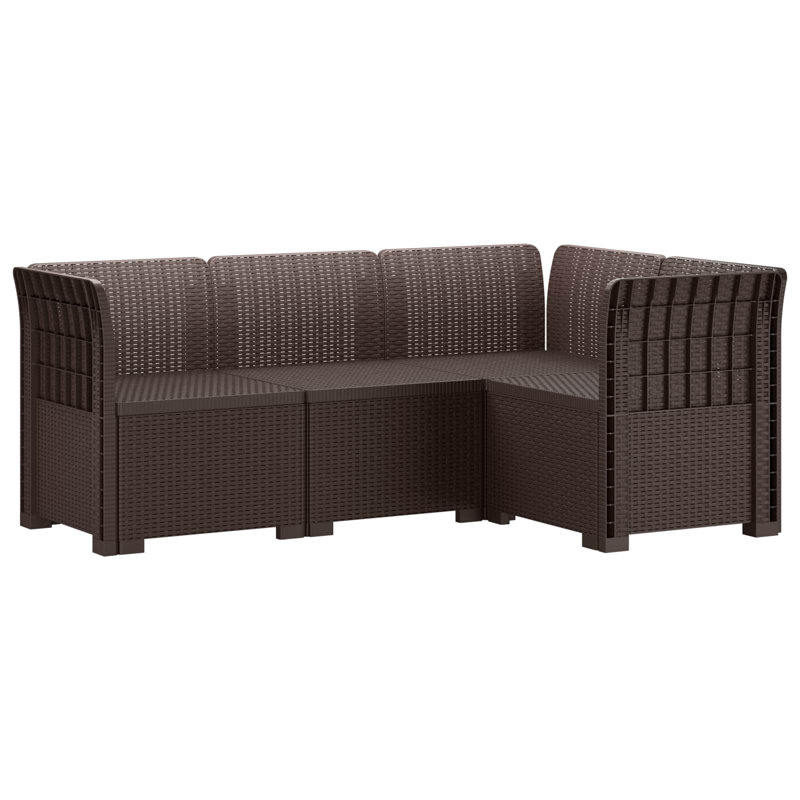 62 cm W Patio Sofa, Brown