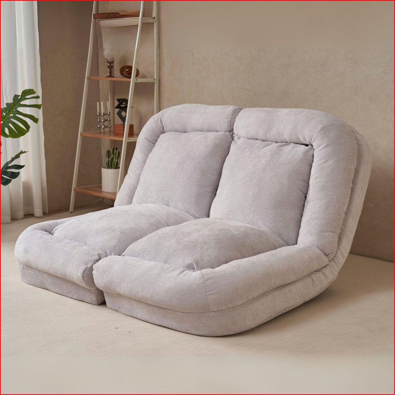Canapé-lit convertible pliable avec 18 positions réglables | Blanc | Profondeur du siège 63,78, Tissu blanc