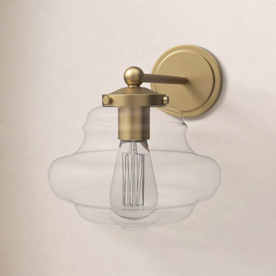 Marah Single Light Glass Dimmable Armed Sconce