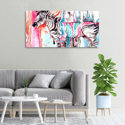 Colourful Zebra - Wrapped Canvas Print