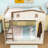 Wooden Bunk Bed with Trundle and Side Shelves and Ladder-505772091-505772090