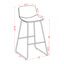 Tabouret de comptoir moderne en similicuir avec repose-pieds à dossier bas-1878856860-1878856861