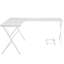 L-shape White Dressing Desk With Stable Metal Frame And Functional Top Space Computer Table Support-1470194251
