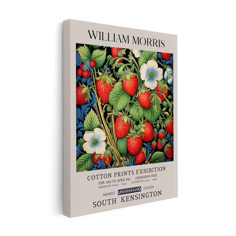 William Morris - Fraises, Unframed, Canvas, 11"H x 14"W