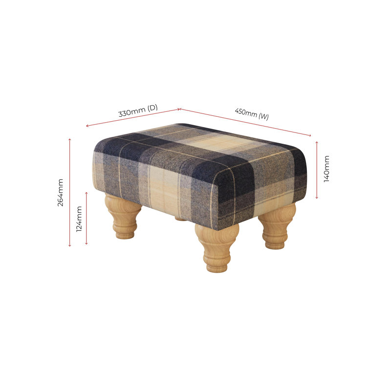 Manufactured Wood Accent Stool, Natural, Navy Blue