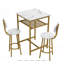 Table de bar, équipée de 2 tabourets de bar, avec dossier et cloison