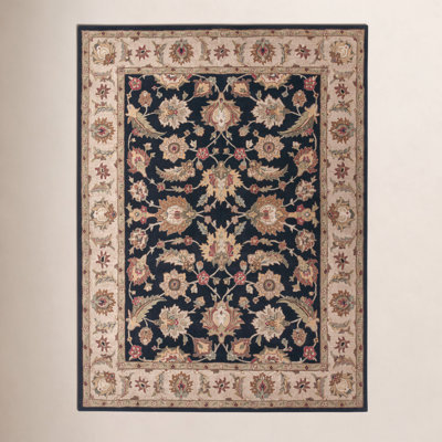 Lyndsay Ebony Sand Hand-Tufted Wool Oriental Rug