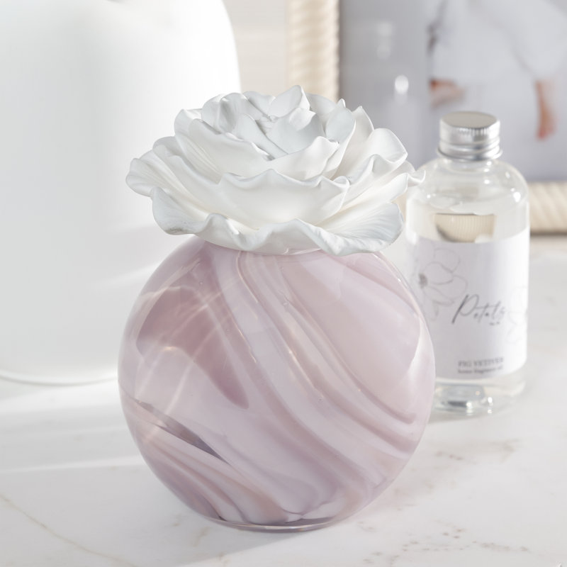 Diffuseur d'huile parfumée en porcelaine Petals, 6,76 oz, Figue vétiver