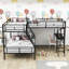 Lit superposé simple en métal avec bureau intégré Acsa Kids