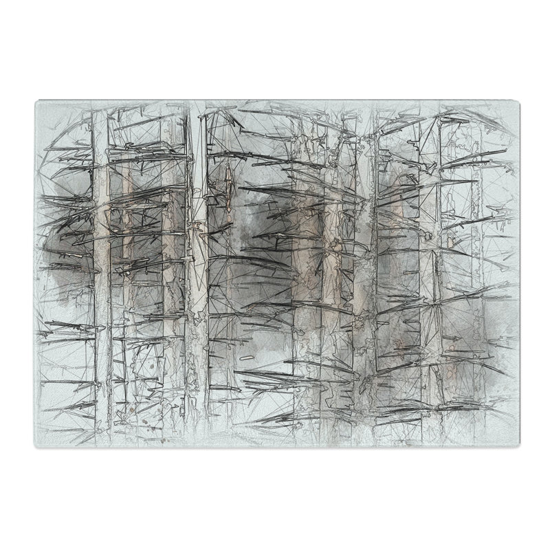 Bare Trees Sketch Chopping Board, 0.4cm H x 28.5cm W x 39cm L