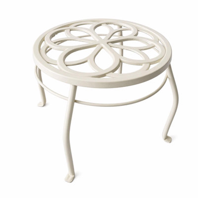  9 in. H White Cast Iron Plant Stand
