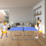 6Ft Mid-Size Table Tennis Table Foldable & Portable Ping Pong Table Set For Indoor & Outdoor Games With Net, 2 Table Tennis Paddles And 3 Balls