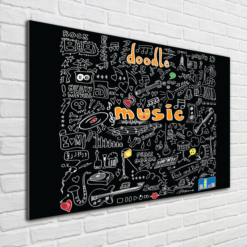Musical Symbols - No Frame Print on Glass