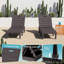 Ensemble de 2 chaises longues d'extérieur en résine avec 5 positions réglables, assemblage étanche et sans outil pour le patio près de la piscine-314605512