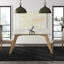 Hadley Oak Rectangular Glass Top Dining Table with Wood Base-25853259