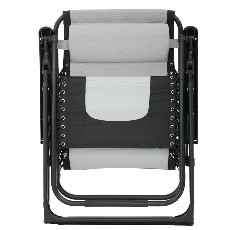 Wayman Folding Recliner Chair, Gray