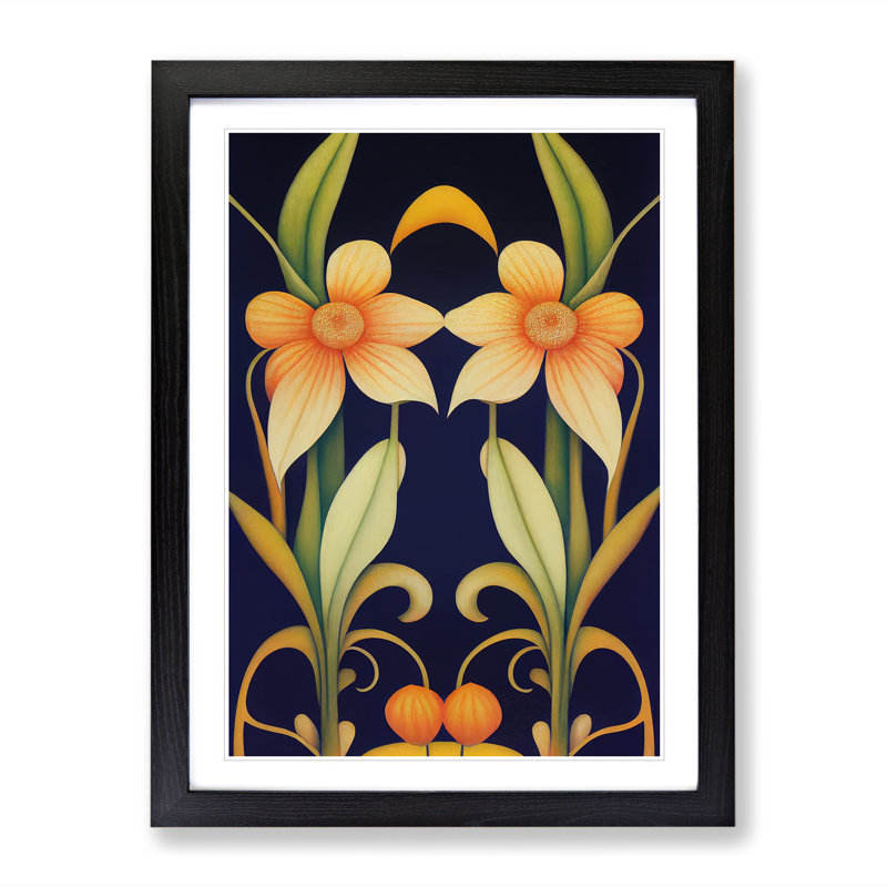 Majestic Flowers - Framed Print, Black, 64cm H x 46cm W x 2cm D