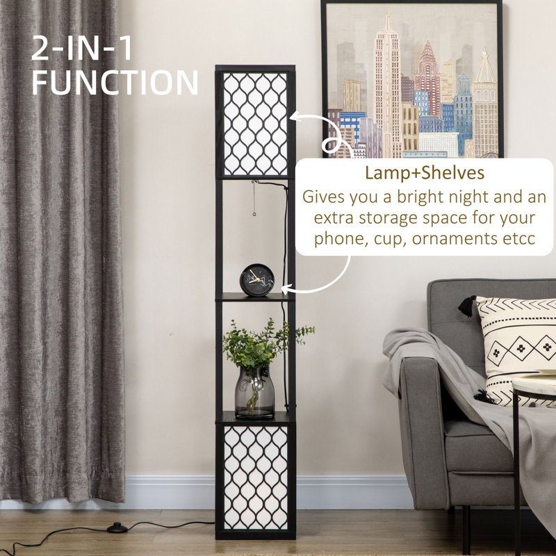 156Cm Column Floor Lamp, Black