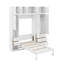 Lit escamotable simple avec casiers et armoires