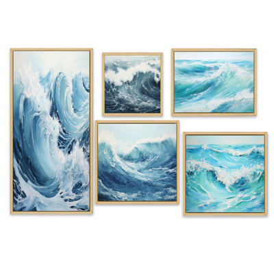 Minimalism Ocean Storm - Ocean Wall Art Prints Set Of 5