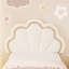 Lit plateforme pour enfant en velours avec tête de lit réglable à DEL RVB en forme de pétale et tiroir de rangement pour chambre d'enfant-107691259-107691258