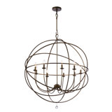 Shamaria 40-Inch Oversize 9 - Light Dimmable Globe Metal Chandelier