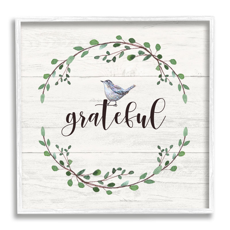 Couronne de laurier Grateful Bird, Plaque murale, H 17 po x l 17 po x P 1,5 po