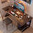 Dark walnut Rectangular Solid Wood desks-1404169422
