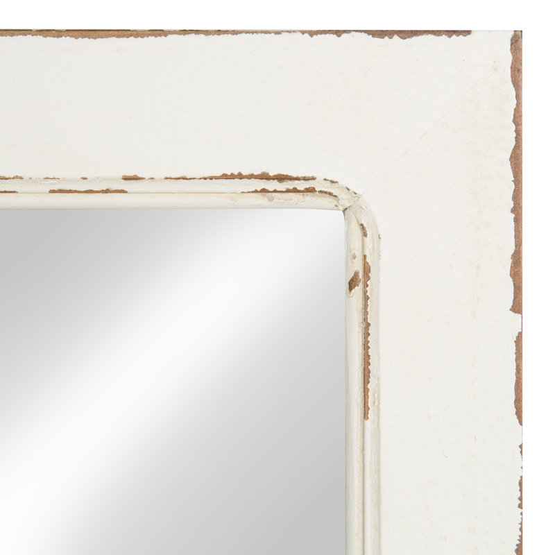 Kaufman Flat Mirror with Shelves, White, 20" H x 20" W