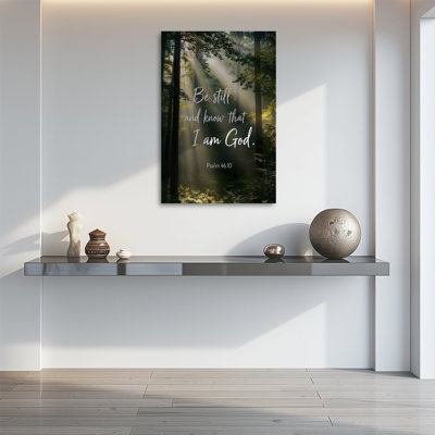 1pc Framed Canvas Wall Art Prints Poster, Christian Bible Verse Psalm Faith Aesthentics Art Posters Canvas Print Painting for Living Room Bedroom Office Bathroom Dorm Home Decor, Ready To Hang