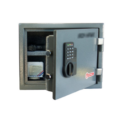 Protected Small Office Vault Locker Safe - Steel, 11.92 In. Depth, 15.34 Width, Height, 46.41 Lb, Gray Secure Box Steel Construction,