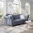 88.6" Chesterfield Sofa, Velvet Couch with Crystal Diamond Inlay on Seat & Back, Grey-115948910